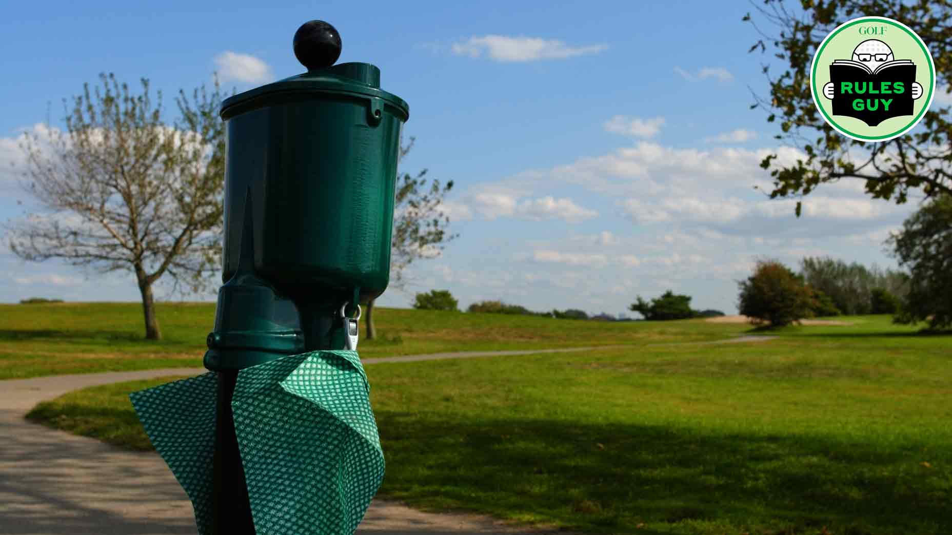 golf ball washer on a golf course
