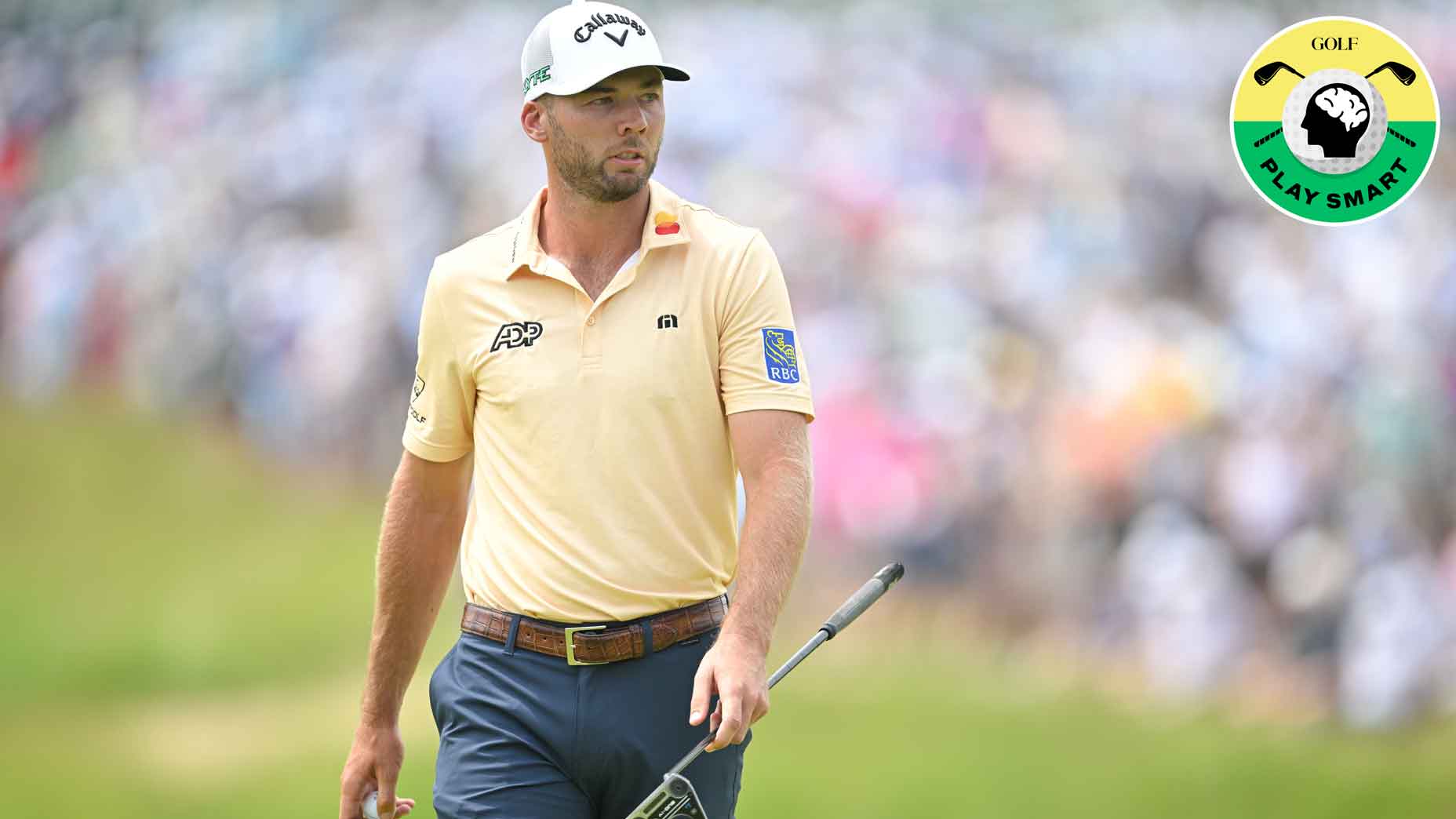 sam burns carries his putter during the 2025 u.s. open